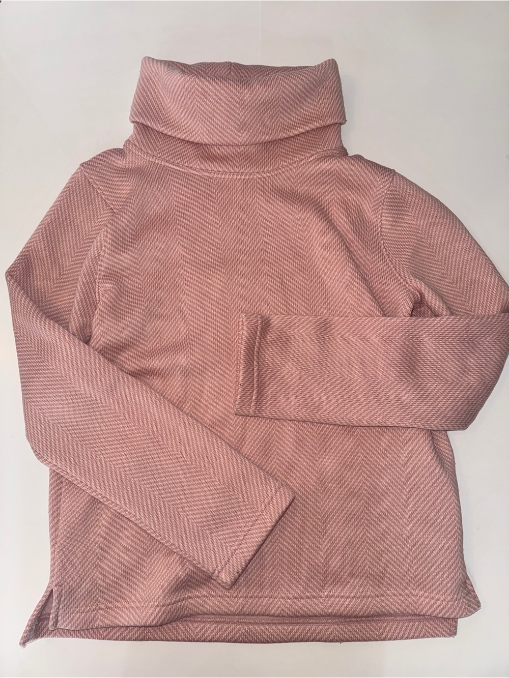 J. Crew Blush Pink Chevron Turtleneck Sweater